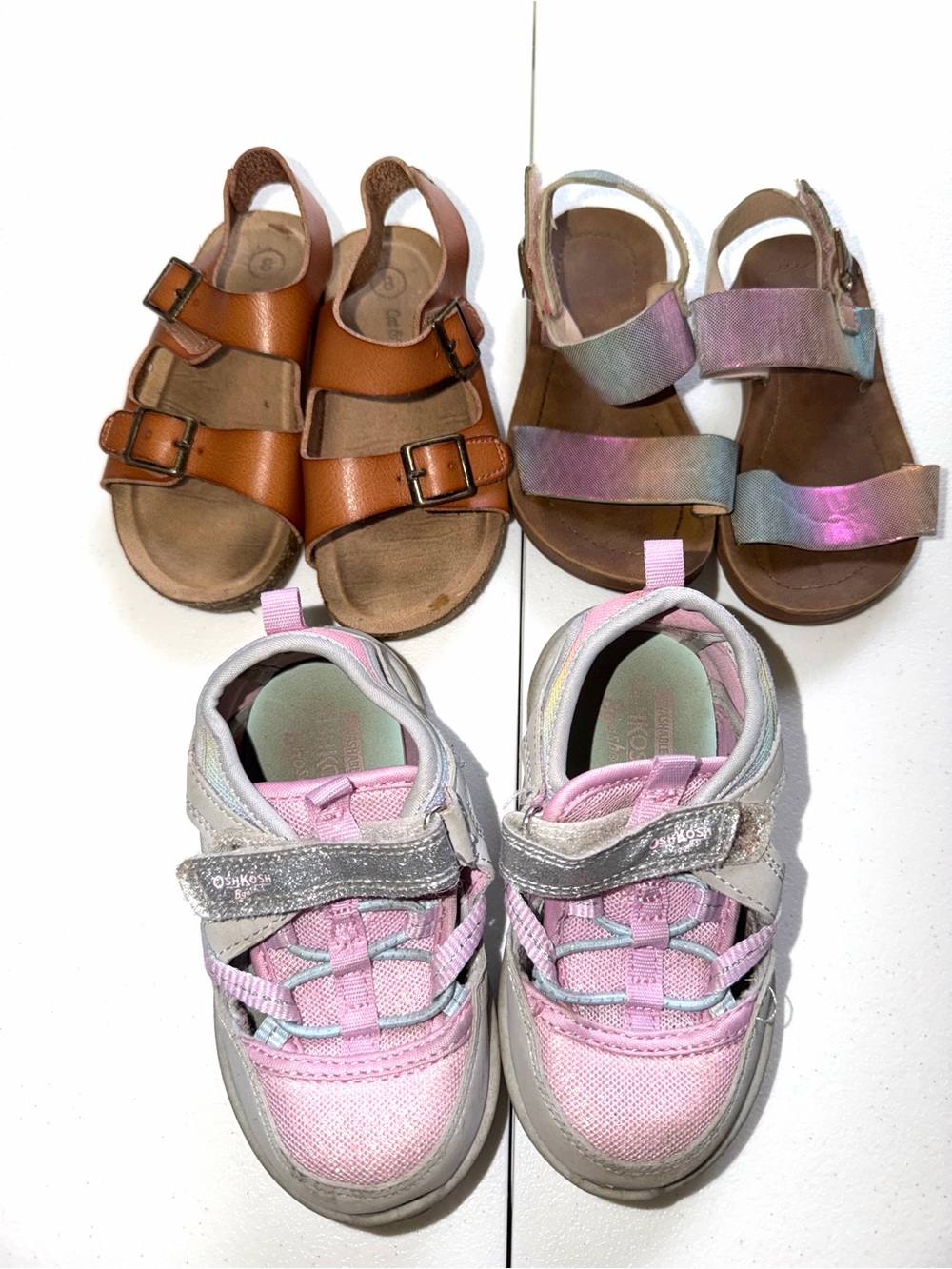 Toddler Girls Shoe Lot Sizes 7 & 8 | Cat & Jack + OshKosh B'gosh Sandals